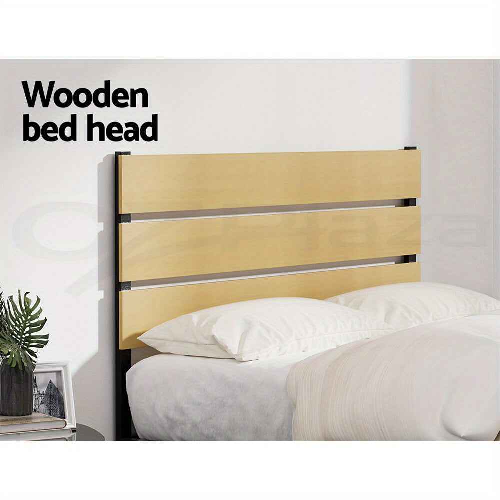Artiss Queen Bed Size Metal Bed Frame - Contemporary Black PAULA Design