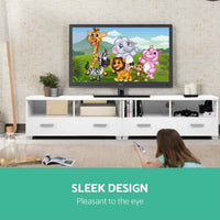Thumbnail for Artiss TV Cabinet Entertainment Unit Stand 180cm 4 Storage Drawers White Eddie