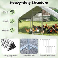 Walk-In Chicken Coop Outdoor Chicken Run 4m x 3m dealsrusau