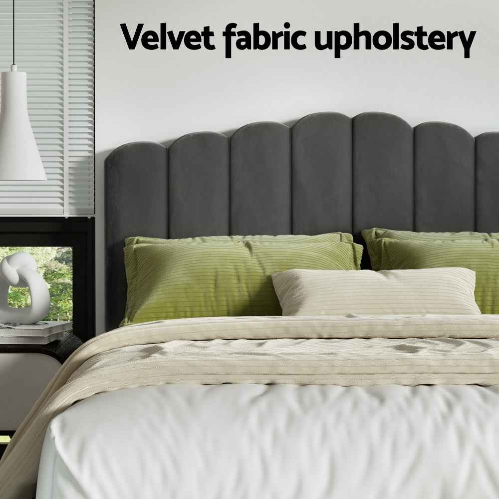 ARTISS Grey Velvet Double Bed Frame - Contemporary Hardwood Style