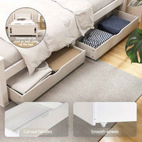 Thumbnail for Artiss Bed Frame King Single Size Wooden Platform with 2 Storage Drawers White RIO
