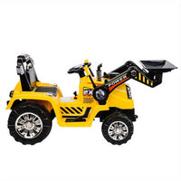 Thumbnail for Kids Electric Ride On Car Bulldozer Digger Loader Remote 6V Yellow