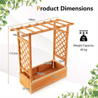Thumbnail for Large Wooden Raised Planter Garden Bed Container w/Top Trellis for Vine Climbing Plant Flower