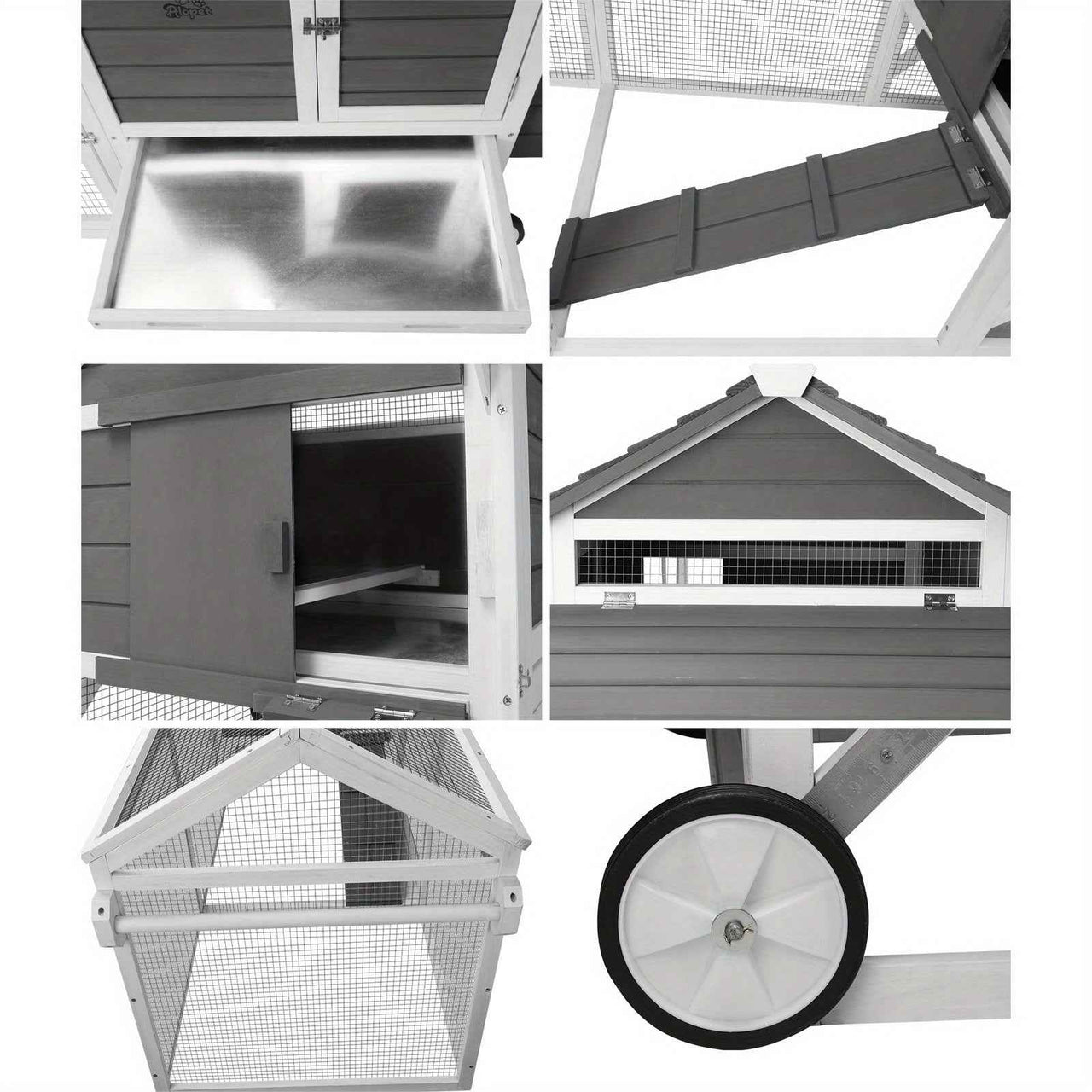 Extra Large Wooden Chicken Coop & Rabbit Hutch with Wheels
