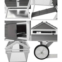 Thumbnail for Extra Large Wooden Chicken Coop & Rabbit Hutch with Wheels