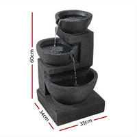 Thumbnail for Garden Solar Fountain Water Feature Bird Bath Outdoor LED Lights 3-Tier