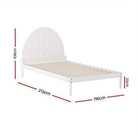 Thumbnail for King Single Bed Wooden White Bed Frame DALY - Contemporary Style | Adult Bed