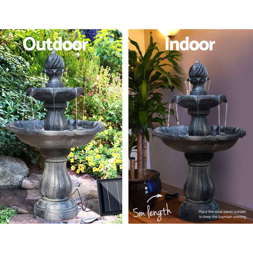 Gardeon Solar Fountain Water Feature Pump Kit Bird Bath Outdoor Indoor Black