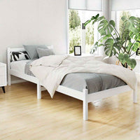 Thumbnail for Wooden White Single Bed Frame Single Bed SOFIE