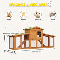 Thumbnail for Large Wooden Advwin Rabbit Hutch | 2 Level | Wooden | Large | For Small Animals