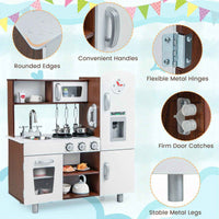 Thumbnail for LIFEZEAL Kitchen Play Set Pretend Play Toys Wooden Cooking Accessories w/ Realistic Sounds & Lights