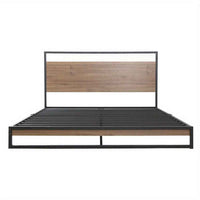 Thumbnail for DANE Queen bed Metal & Wood Bed Frame | Industrial Modern Bed | ARTISS