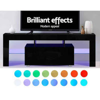 Thumbnail for Artiss Entertainment Unit TV Cabinet LED RGB 130cm Storage Drawers Black