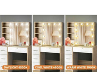 Thumbnail for Dressing Table & Stool Set Make up Vanity – Natural/White Finish