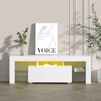 Thumbnail for Artiss Entertainment Unit TV Cabinet LED RGB 130cm Storage Drawers White
