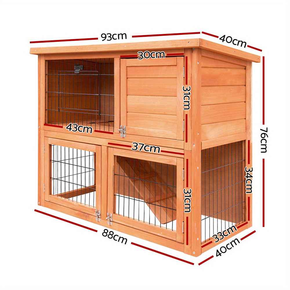 I. Pet 2-Tier Outdoor Wooden Chicken Coop & Rabbit Hutch