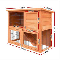Thumbnail for I. Pet 2-Tier Outdoor Wooden Chicken Coop & Rabbit Hutch