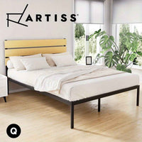 Thumbnail for Artiss Queen Bed Size Metal Bed Frame - Contemporary Black PAULA Design