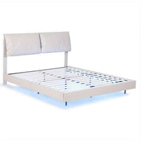 Thumbnail for ARTISS Contemporary Double Bed Frame with RGB LED Headboard | USB Powered