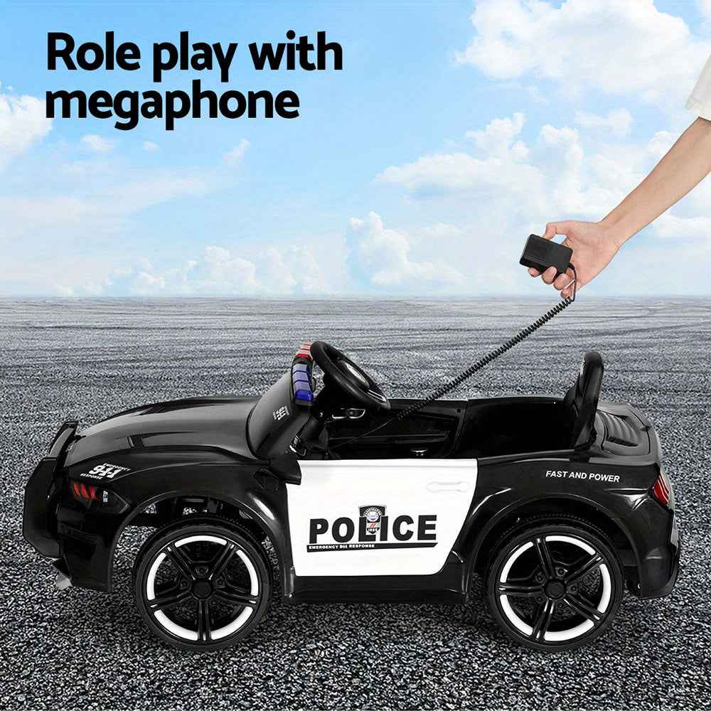 Ford Mustang GT350 Police Inspired Kids Ride on Car with Remote Control Battery Powered 12V Black
