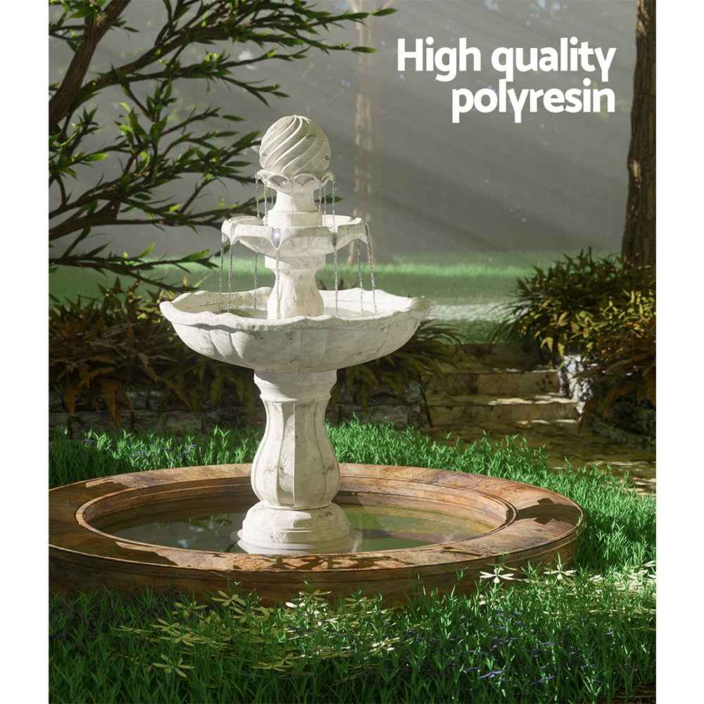 Garden Solar Fountain Water Feature Pump Kit Bird Bath Outdoor Indoor Ivory