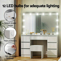 Thumbnail for Dressing Table with Stool Illuminated vanity table with 12 LED bulbs