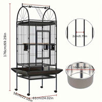 Thumbnail for 176cm Large Advwin Bird Cage Parrot Aviary with Stand-alone Perch, Wheels and Brake
