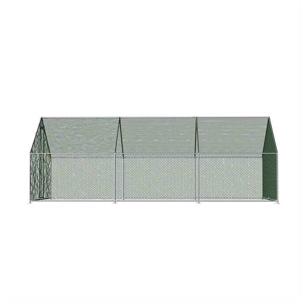 Walk-In Chicken Coop Cage 6x3x2m Galvanized Steel - Weather-Resistant, for Chickens, Ducks, Geese, Small Livestock Enclosure
