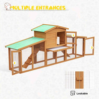 Thumbnail for Large Wooden Advwin Rabbit Hutch | 2 Level | Wooden | Large | For Small Animals