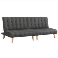 Thumbnail for Artiss 2X Sofa Bed Lounge Chair | Convertible Recliner Faux Linen Grey Single Seater Couch Futon