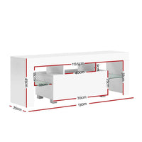 Thumbnail for Artiss Entertainment Unit TV Cabinet LED RGB 130cm Storage Drawers White