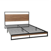 Thumbnail for DANE Queen bed Metal & Wood Bed Frame | Industrial Modern Bed | ARTISS