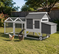 Mobile Wooden Chicken Coop / Hutch With Nesting Box dealsrusau