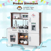 Thumbnail for LIFEZEAL Kitchen Play Set Pretend Play Toys Wooden Cooking Accessories w/ Realistic Sounds & Lights