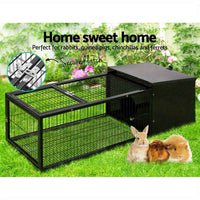 Thumbnail for I. Pet Outdoor Rabbit Cage & Run – Chew-Proof Metal Frame with Shelter, Tray & Secure Locks