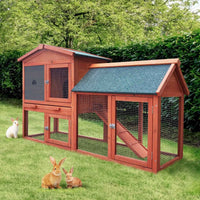 Thumbnail for Alopet Wooden Rabbit Hutch, Guinea Pig, Outdoor Chicken Coop with Run Cage