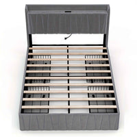 Thumbnail for Velvet Bed Frame: 4 Drawers, USB Charging, Modern Platform Queen bed / Double double Size Bed Frame