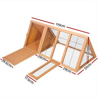 Thumbnail for i.Pet Rabbit Hutch Chicken Coop Run Wooden Cage Guinea Pig House Outdoor cage