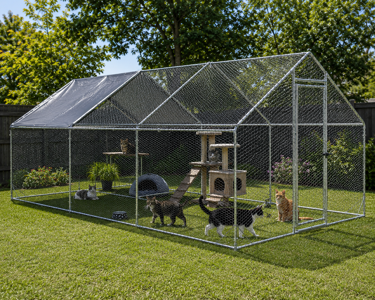 Extra Large Outdoor Cat Enclosure & Cat Run 6m x 3m x 2m dealsrusau