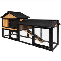 Thumbnail for i.Pet Chicken Coop Rabbit Hutch 165cm x 43cm x 86cm Extra Large Run House Cage Wooden Outdoor