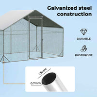 Thumbnail for Chicken Coop Large Pet Cage, Thick Galvanized Metal Hen House with Waterproof Sun-Protective Cover