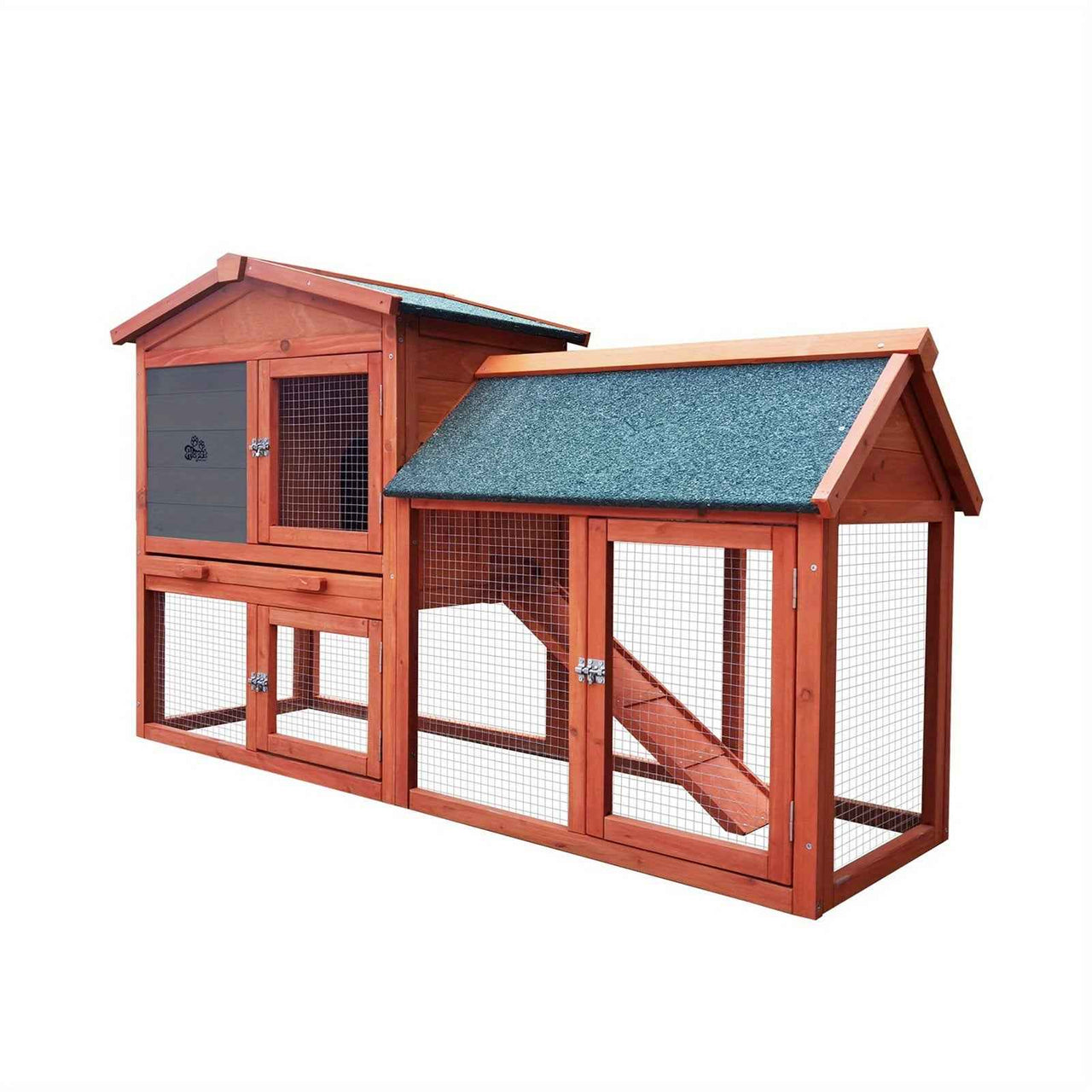 Alopet Wooden Rabbit Hutch, Guinea Pig, Outdoor Chicken Coop with Run Cage