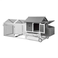 Thumbnail for Extra Large Wooden Chicken Coop & Rabbit Hutch with Wheels
