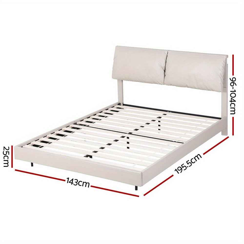 ARTISS Contemporary Double Bed Frame with RGB LED Headboard | USB Powered