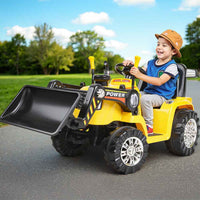 Thumbnail for Kids Electric Ride On Car Bulldozer Digger Loader Remote 6V Yellow