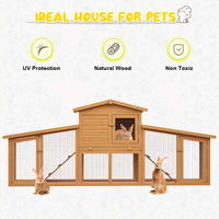 Thumbnail for Large Wooden Advwin Rabbit Hutch | 2 Level | Wooden | Large | For Small Animals