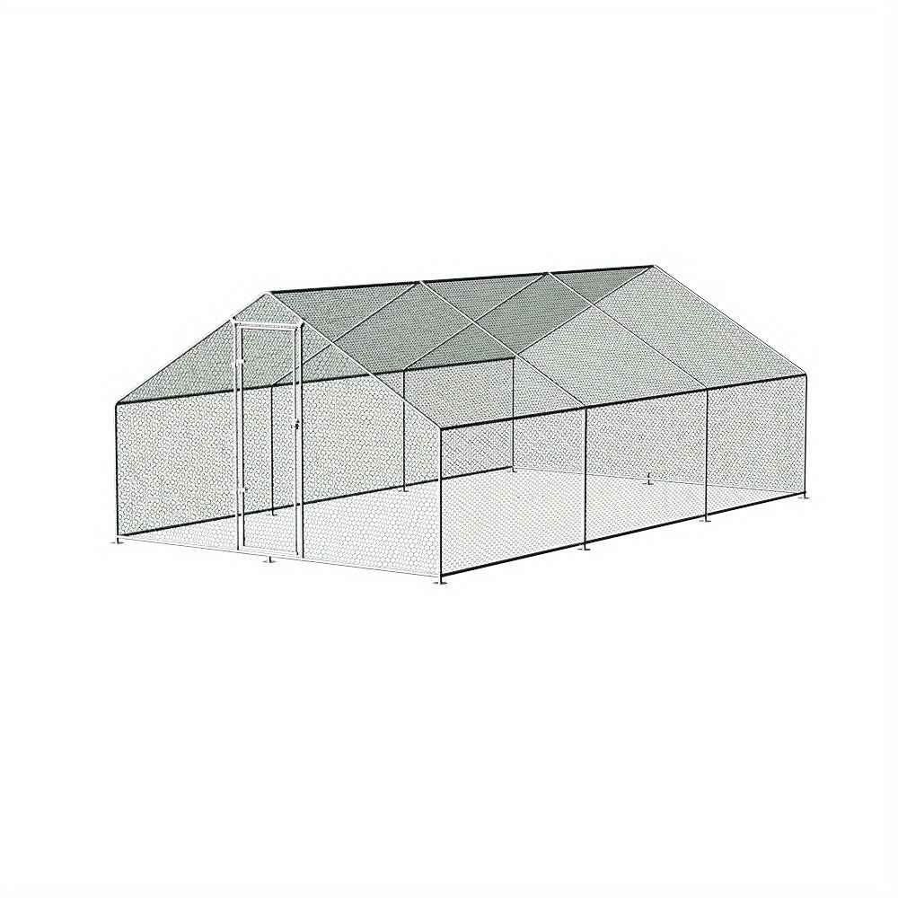 Walk-In Chicken Coop Cage 6x3x2m Galvanized Steel - Weather-Resistant, for Chickens, Ducks, Geese, Small Livestock Enclosure