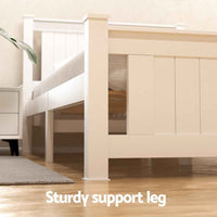 Thumbnail for Artiss Bed Frame King Single Size Wooden Platform with 2 Storage Drawers White RIO