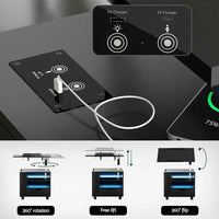 Thumbnail for Bedside Table USB Charging with LED Adjustable Laptop Tray