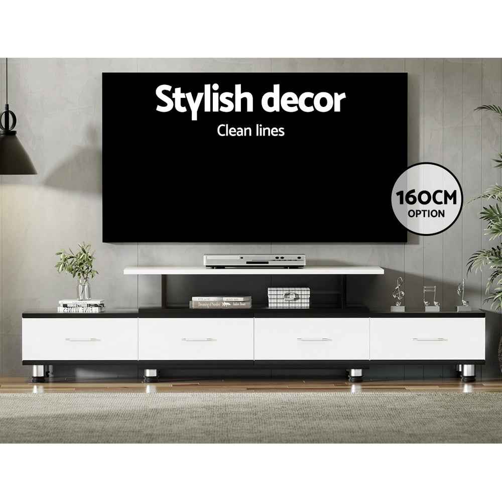 Artiss TV Cabinet Entertainment Unit Extendable 160CM To 220CM 4 Drawers White